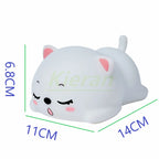 TinyGlow & Co™ Cat Silicone LED Night Light – USB Rechargeable Floor Lamp with Remote
