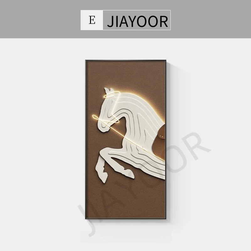 TinyGlow & Co™ Horse Modern LED Wall Lamp - Luxury Crystal Porcelain for Living Room & Hallway