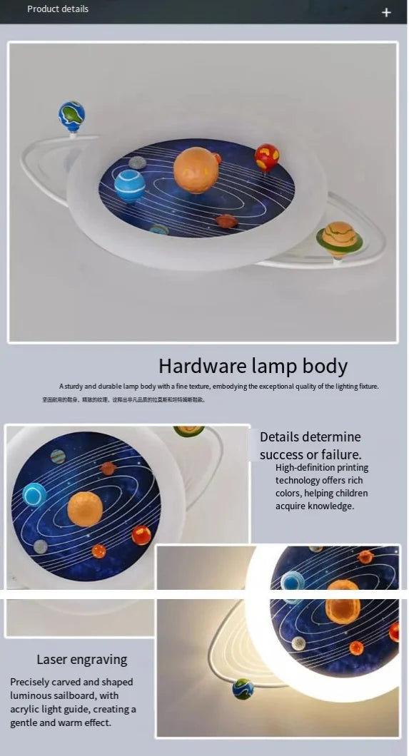 TinyGlow & Co™ Planetary Trajectory LED Ceiling Lamp – Modern Kids Room Light