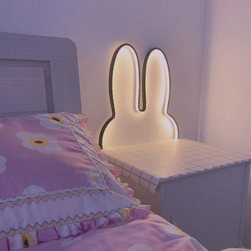 TinyGlow & Co™ Rabbit Night Light – USB Powered LED Bedside Lamp for Kids