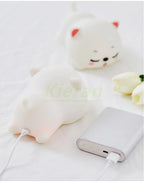 TinyGlow & Co™ Cat Silicone LED Night Light – USB Rechargeable Floor Lamp with Remote