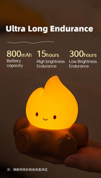 TinyGlow & Co™ Campfire Night Light – White Noise LED Atmosphere Lamp for Kids