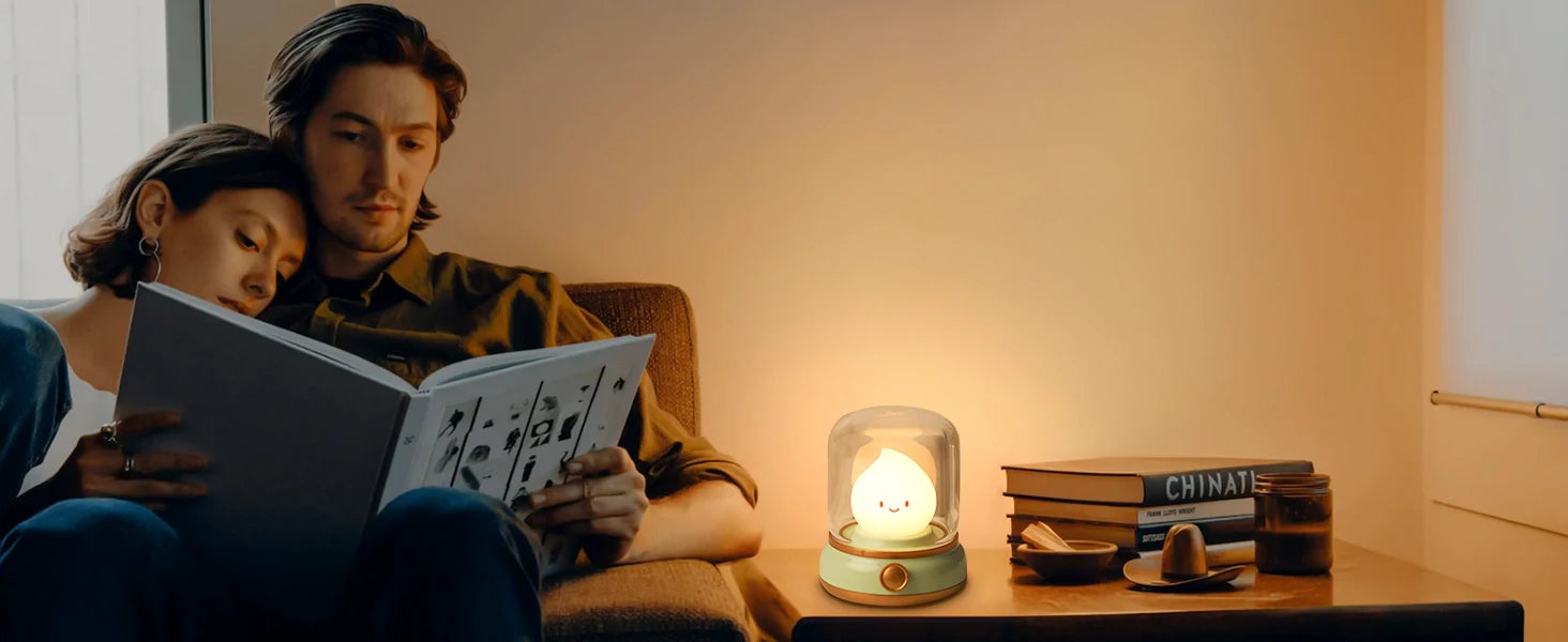 TinyGlow & Co™ LED Flameless Candle Night Light – USB Rechargeable Ambient Lamp