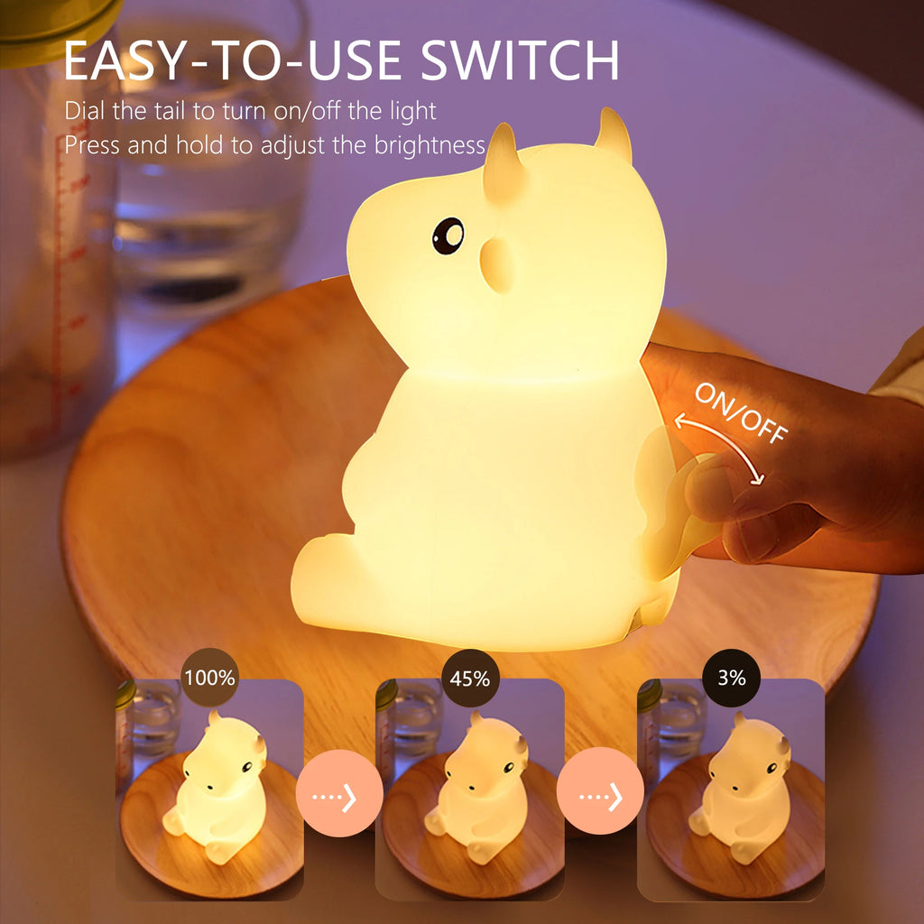 1 Bitable silicone cow creative night light USB light LED light gift toy sleeping lightbedrnight lampoom decoration for children