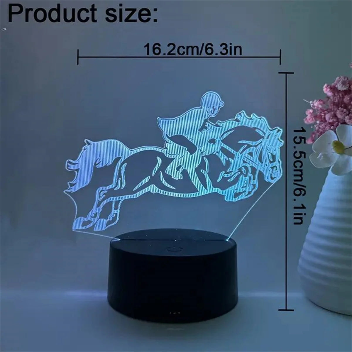 TinyGlow & Co™ 3D Horse Night Light - Optical Illusion Lamp with 7 Color Changing