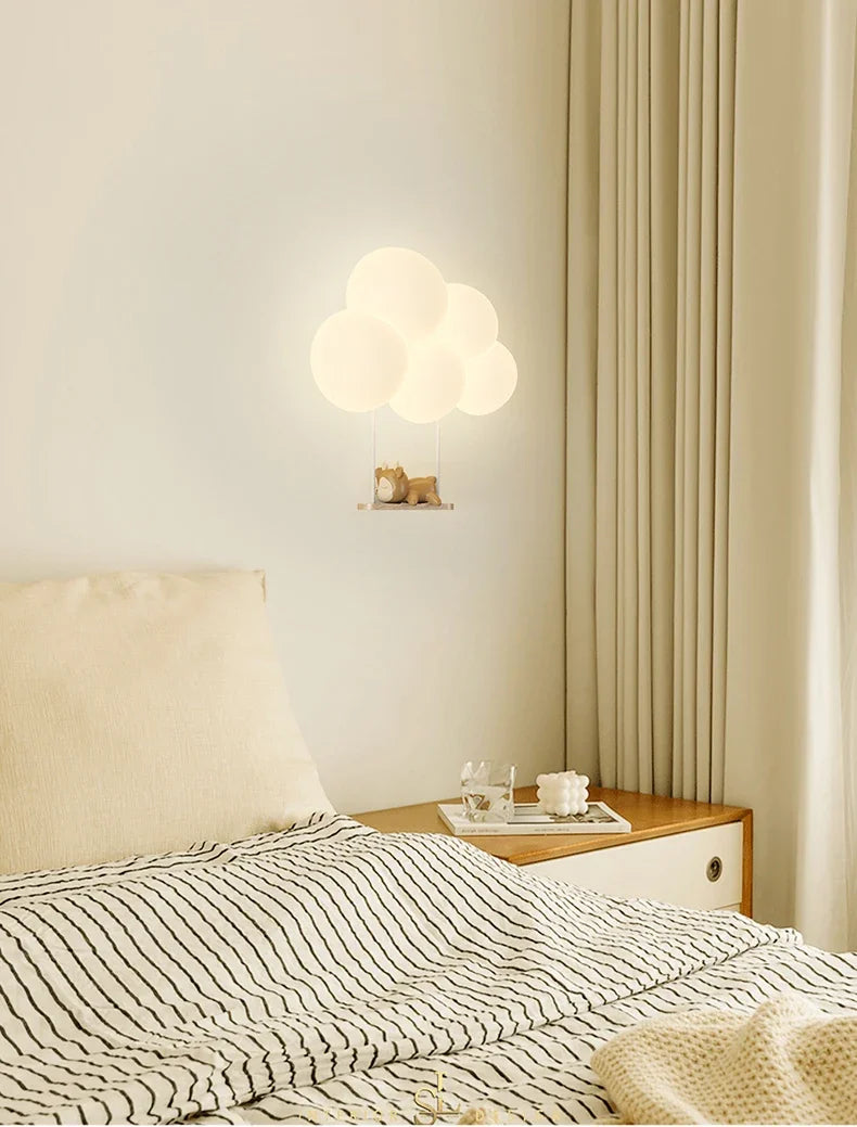 TinyGlow & Co™ Cloud Wall Lamp – Cream Cartoon LED Night Light for Kids