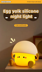 TinyGlow & Co™ Egg Yolk & Mushroom LED Night Light – USB Rechargeable Desktop Lamp