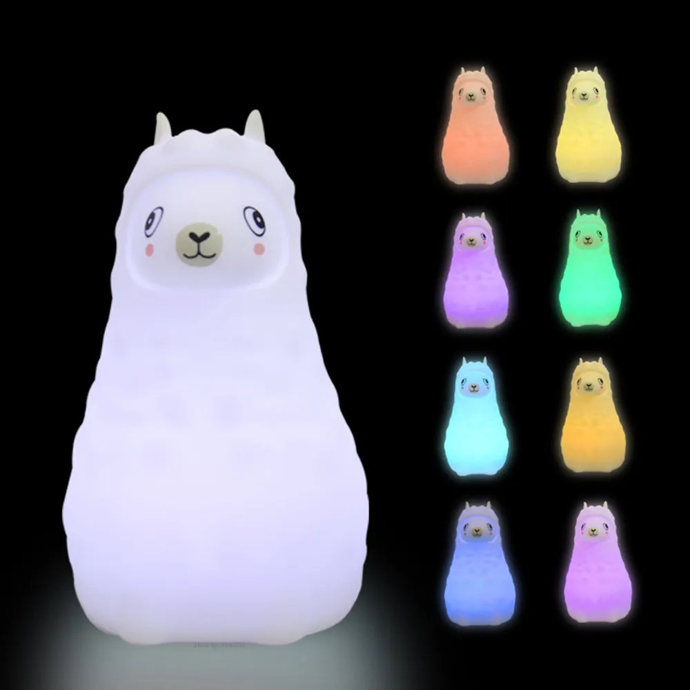Bear Cat Dog Koala Owl Rabbit LED Night Light Touch Sensor 9 Colors Bedroom Silicone Animal Lamp for Children Kids Baby Gift