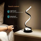 TinyGlow & Co™ Spiral LED Table Lamp – Modern Minimalist Dimmable Adjustable Arm Light