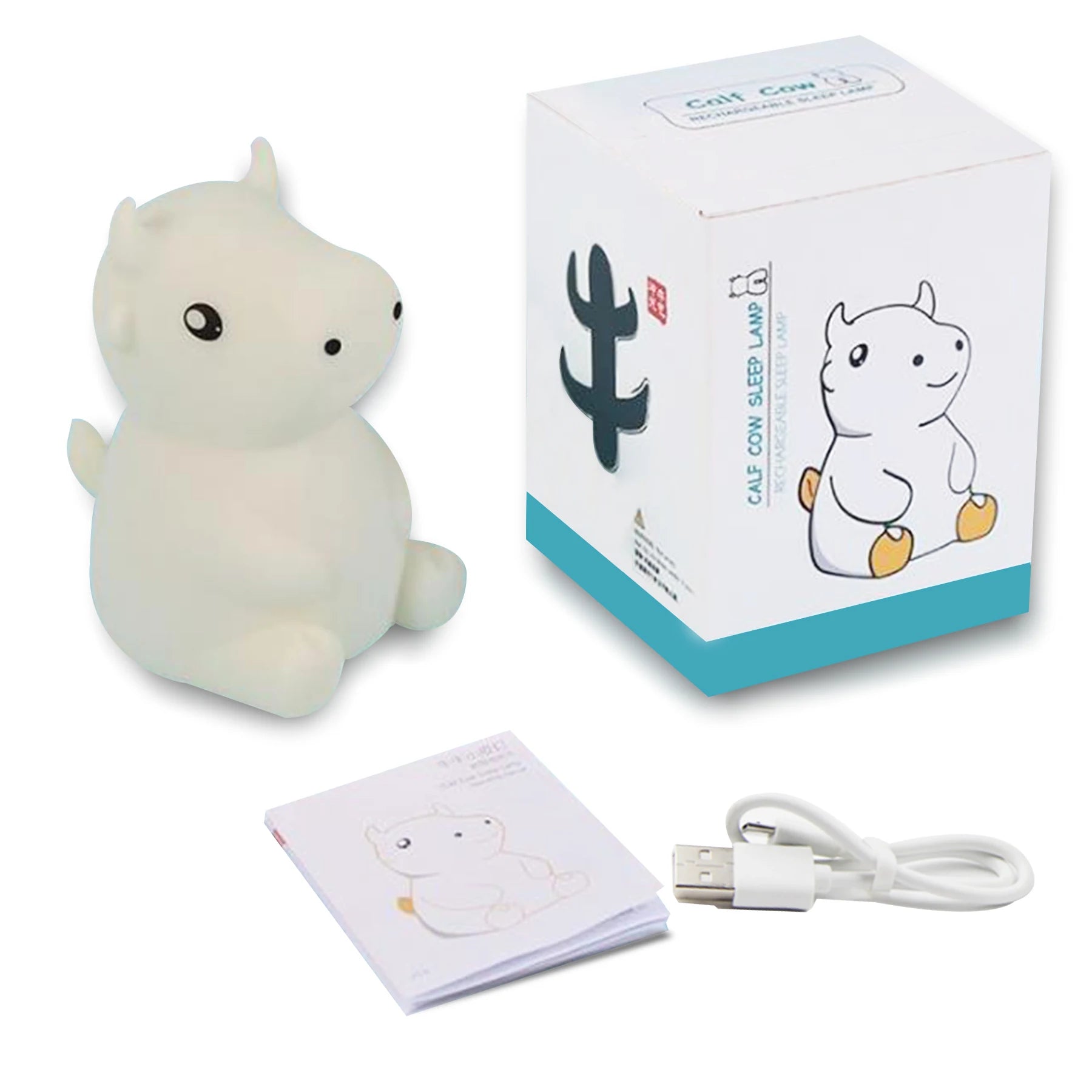 1 Bitable silicone cow creative night light USB light LED light gift toy sleeping lightbedrnight lampoom decoration for children