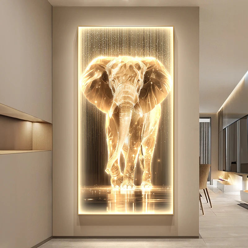 TinyGlow & Co™ Luxury LED Wall Lamps - Horse Painting with Black Border for Corridor & Living Room
