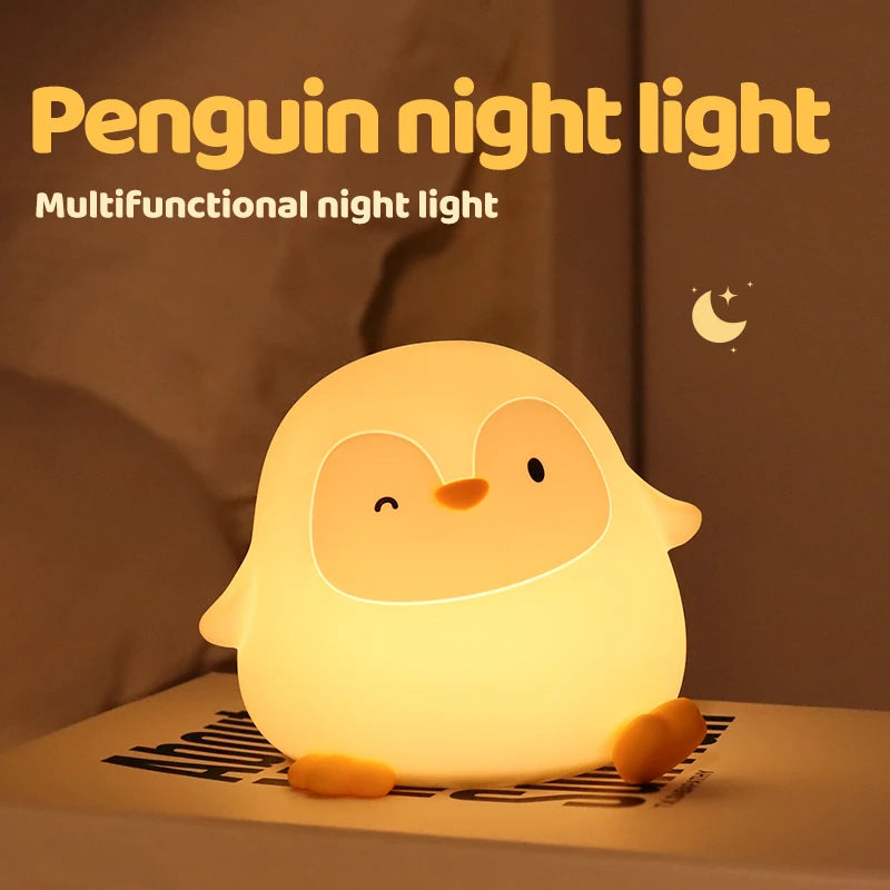TinyGlow & Co™ Animal Silicone Night Light – Rechargeable Touch Sensor LED Lamp