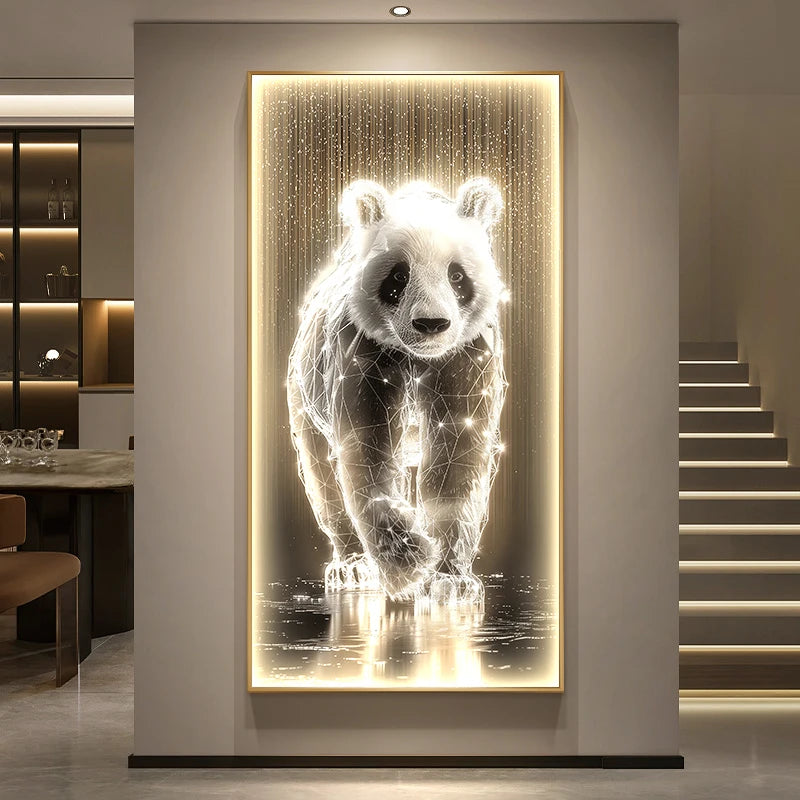 TinyGlow & Co™ Luxury LED Wall Lamps - Horse Painting with Black Border for Corridor & Living Room