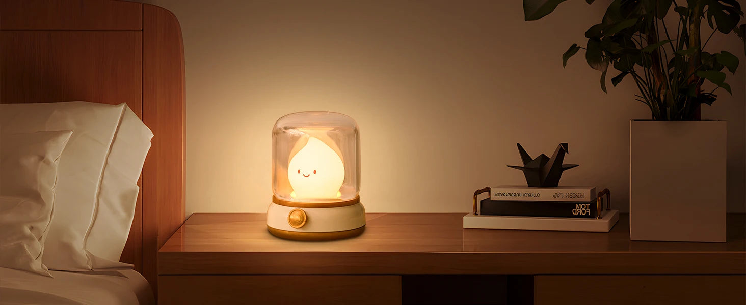 TinyGlow & Co™ LED Flameless Candle Night Light – USB Rechargeable Ambient Lamp