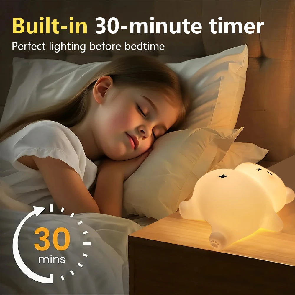 TinyGlow & Co™ Animal Silicone Night Light – Rechargeable Touch Sensor LED Lamp