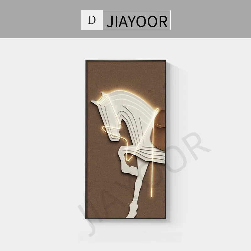 TinyGlow & Co™ Horse Modern LED Wall Lamp - Luxury Crystal Porcelain for Living Room & Hallway