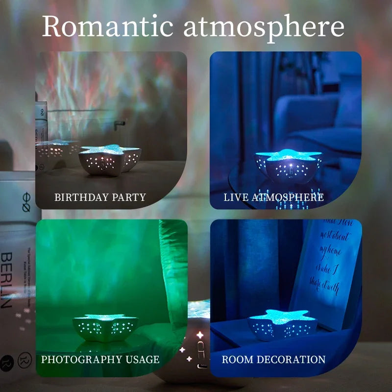 TinyGlow & Co™ Starfish LED Night Light - Ocean Wave Projector Lamp