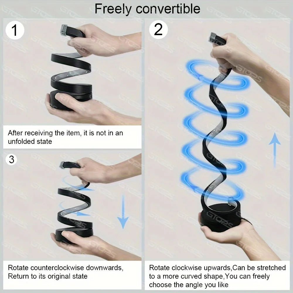 Classic Creative Spiral LED Table Lamp, Modern Minimalist Dimmable Spiral Table Lamp, Adjustable Arm, Soft Light, Multifunction