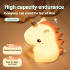 TinyGlow & Co™ Unicorn Silicone LED Night Light – USB Rechargeable Touch Lamp for Kids