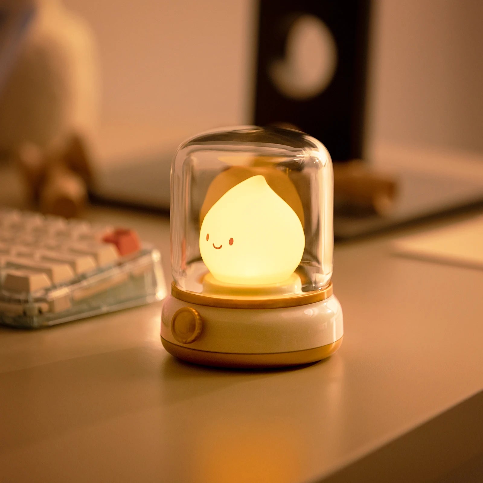 TinyGlow & Co™ LED Flameless Candle Night Light – USB Rechargeable Ambient Lamp