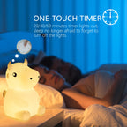 TinyGlow & Co™ Cow Silicone LED Night Light – USB Rechargeable Bitable Creative Lamp