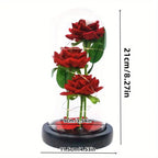 TinyGlow & Co™ Enchanted Rose in Glass Dome with LED Light - Forever Flower Gift
