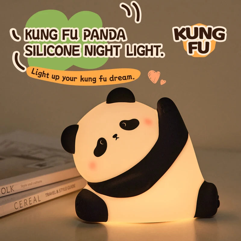 Cute Silicone Led Night Light Rechargeable Animal Toy Birthday Christmas Gifts for Kids Bedroom Table Lamp Dimmable Portable