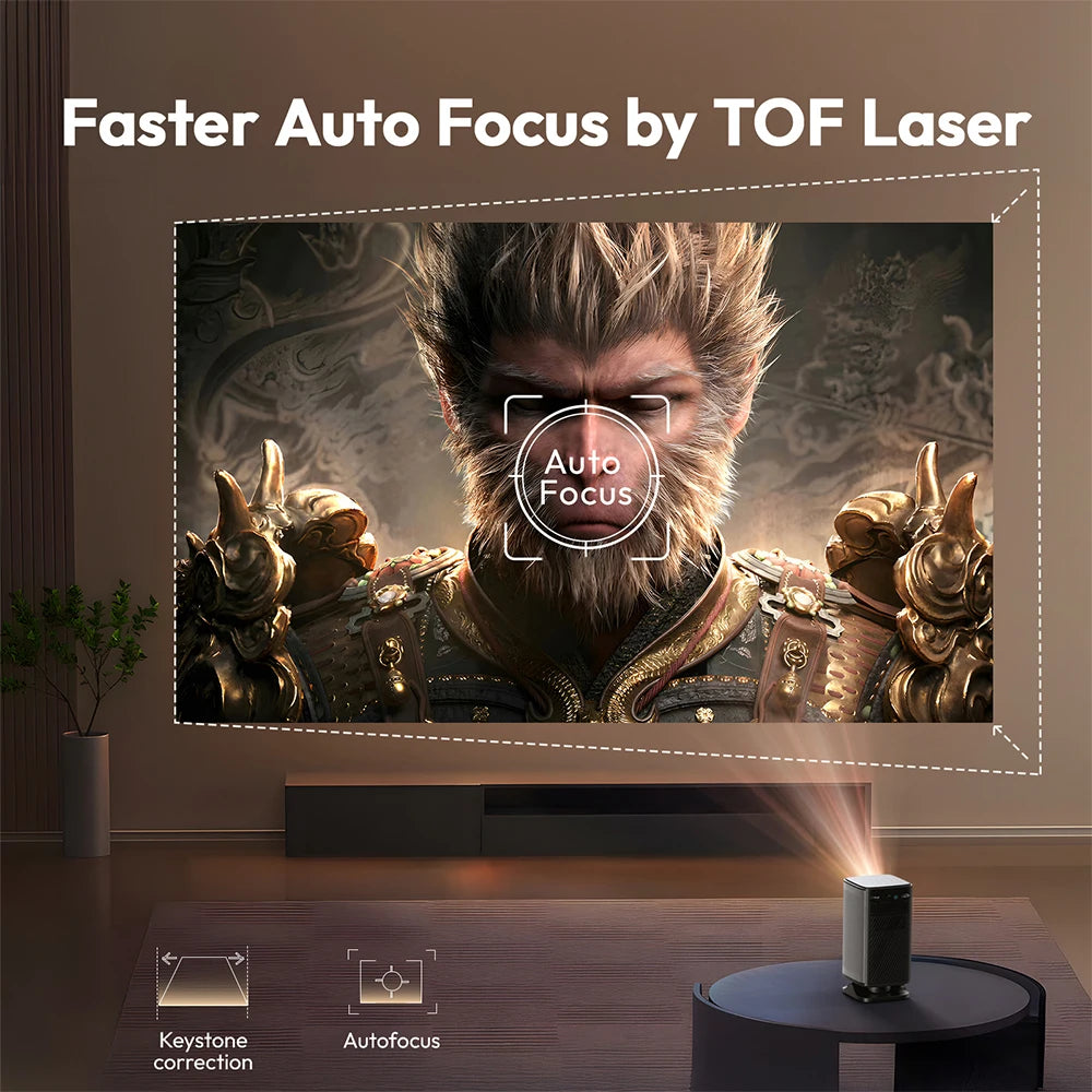 TinyGlow & Co™ BYINTEK P70X Portable Mini Projector with Battery 4K 3D WiFi