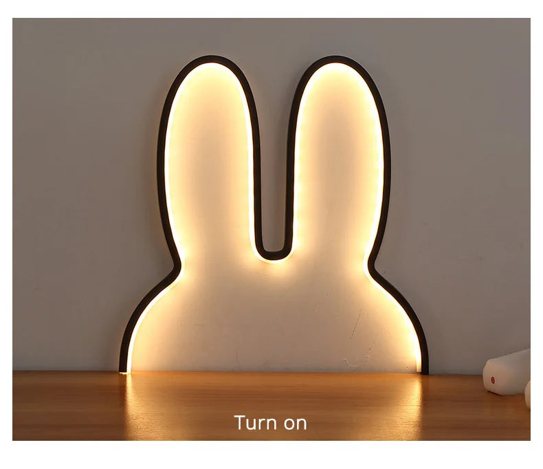 TinyGlow & Co™ Rabbit Night Light – USB Powered LED Bedside Lamp for Kids