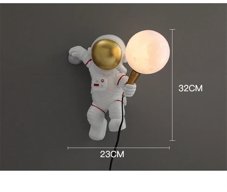 TinyGlow & Co™ Nordic Astronaut Wall Lamp – Creative Cartoon Bedside Light for Kids