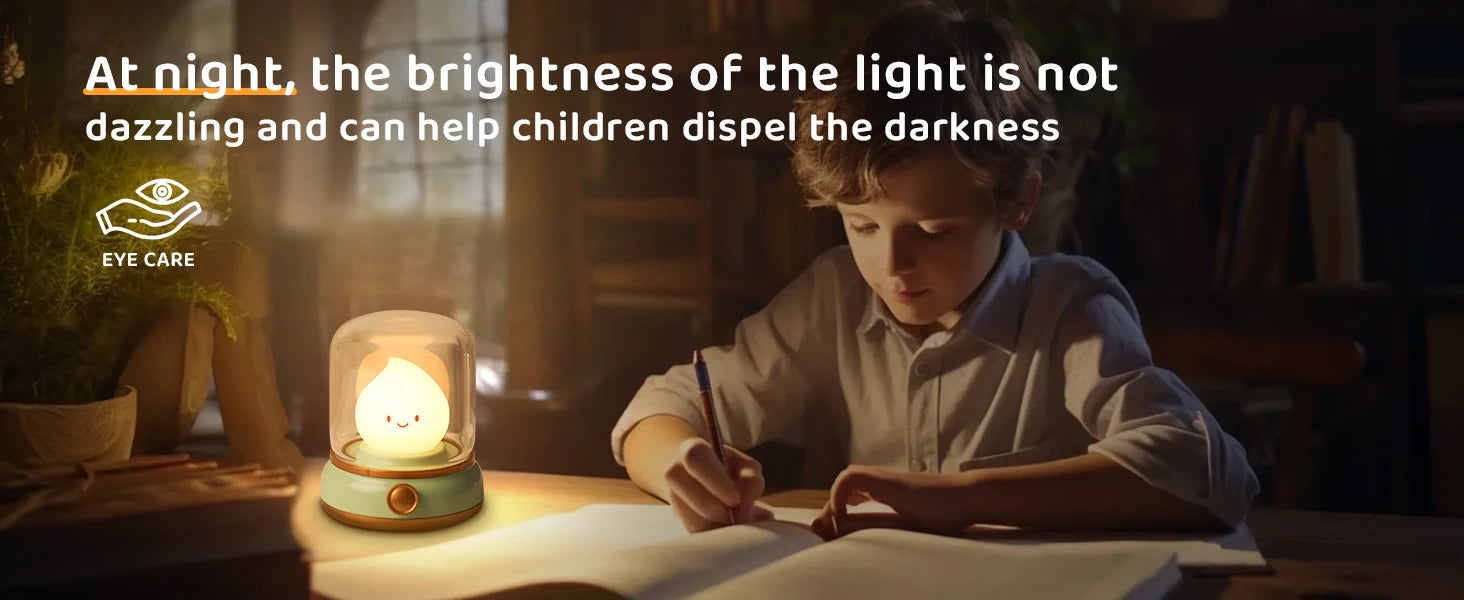 TinyGlow & Co™ LED Flameless Candle Night Light – USB Rechargeable Ambient Lamp