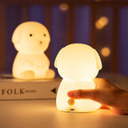 TinyGlow & Co™ Puppy Silicone LED Night Light – Touch Sensor Animal Lamp for Kids