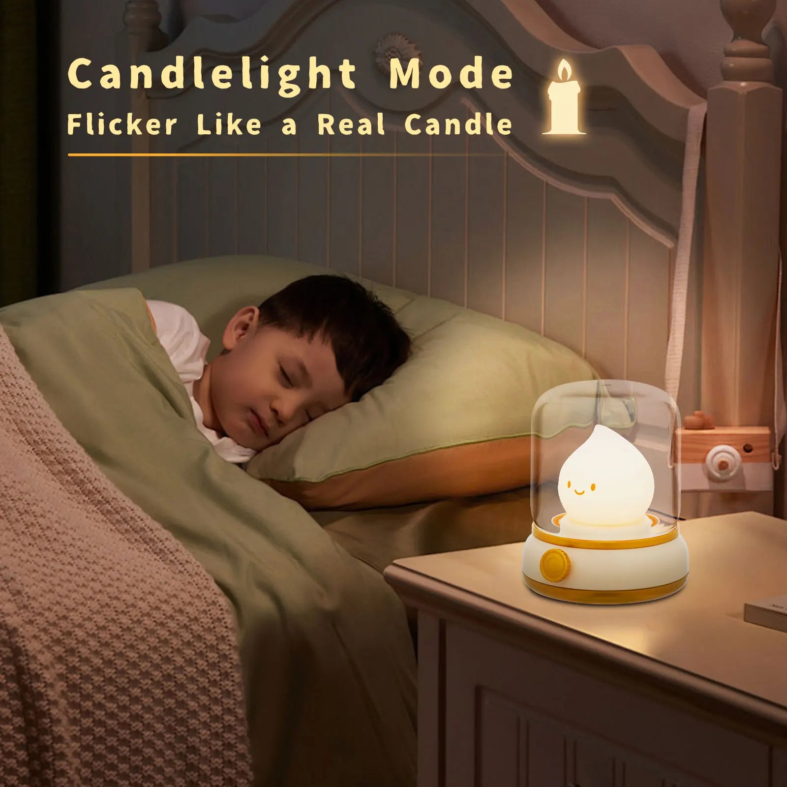 TinyGlow & Co™ LED Flameless Candle Night Light – USB Rechargeable Ambient Lamp