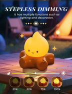 TinyGlow & Co™ Campfire Night Light – White Noise LED Atmosphere Lamp for Kids