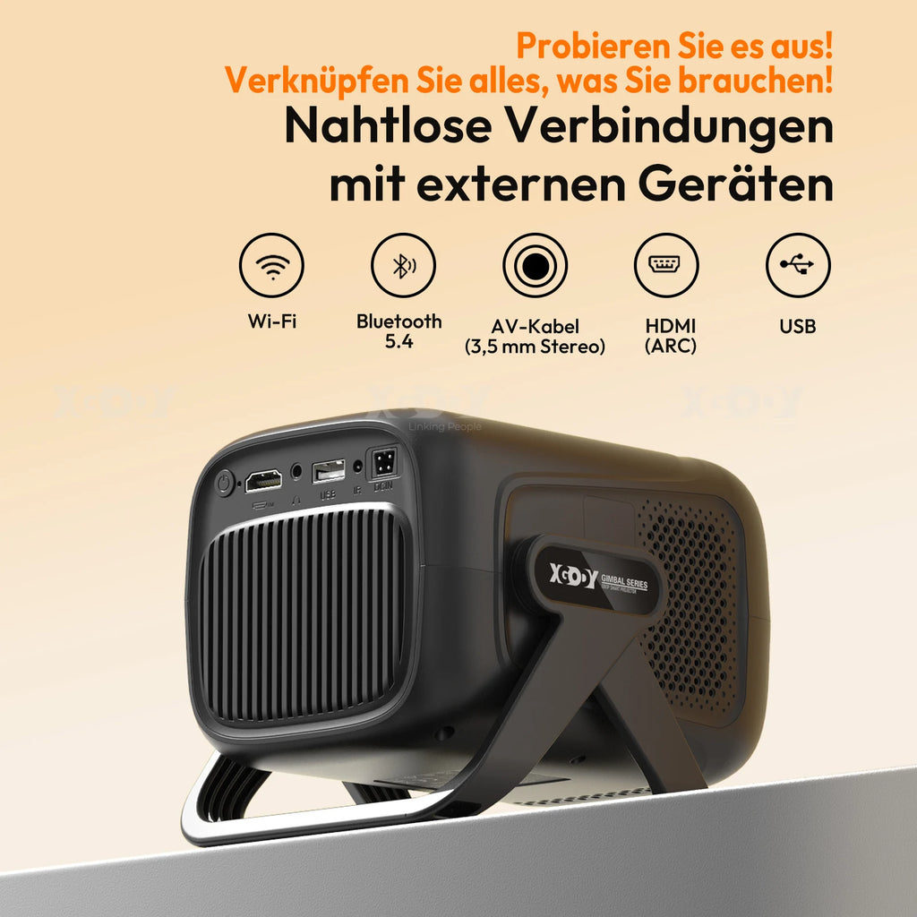 TinyGlow & Co™ XGODY 4K Short Throw Projector 450ANSI Android 11 Autofocus WiFi6