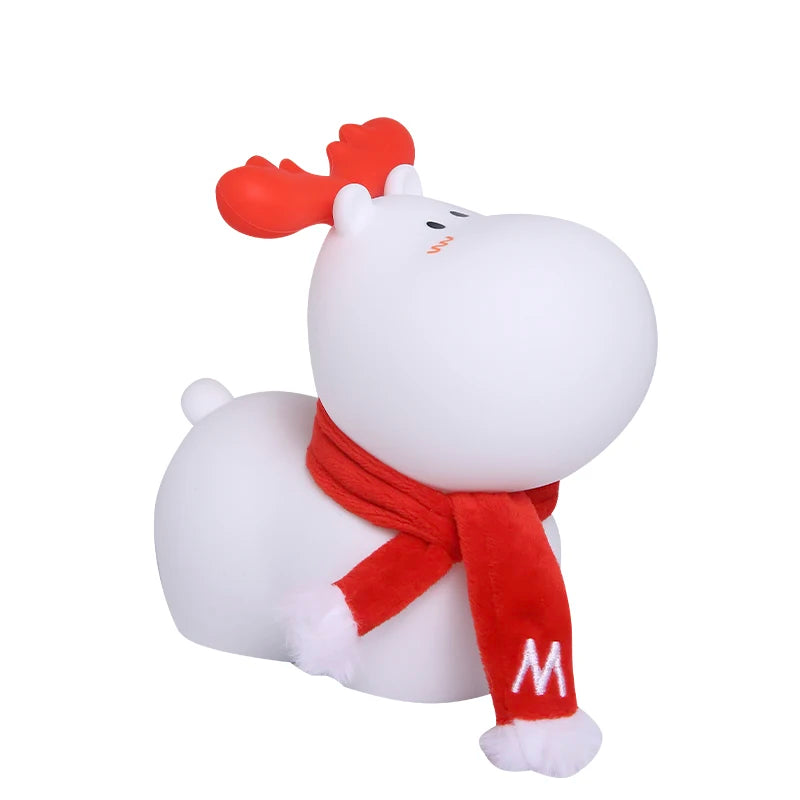 Cute Silicone Night Light Animal Night Light RGB Atmosphere Lamp Desktop Decoration Night Lamp Children's Christmas Deer Gift