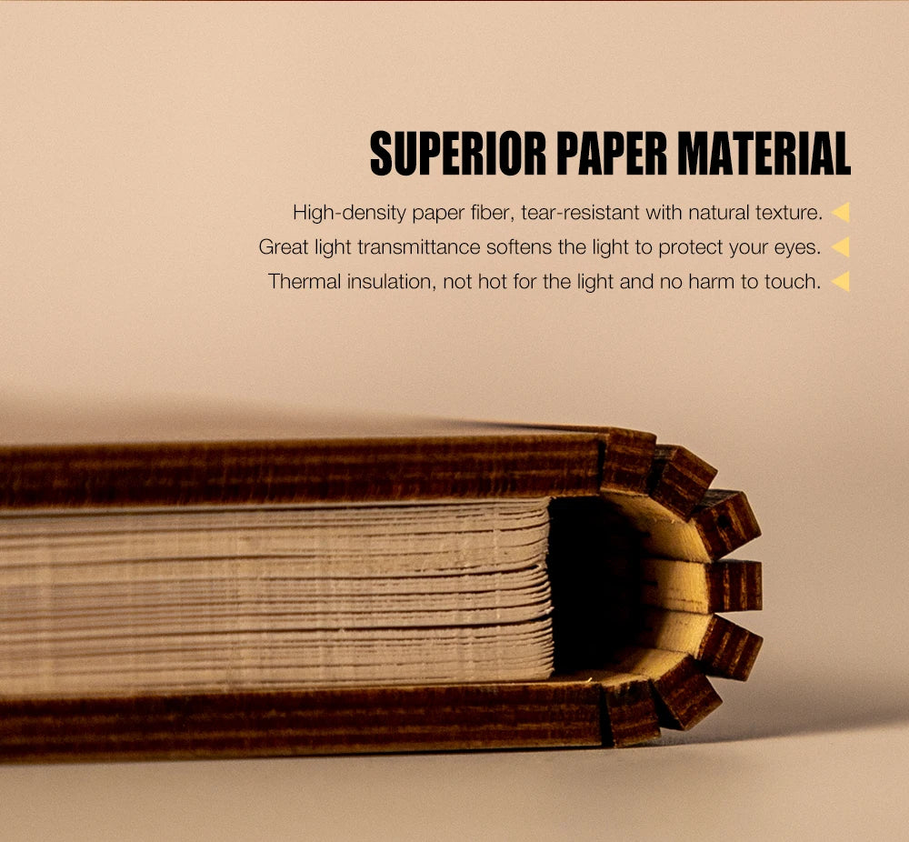 TinyGlow & Co™ Wooden Book Lamp – USB Rechargeable LED Reading Light for Kids