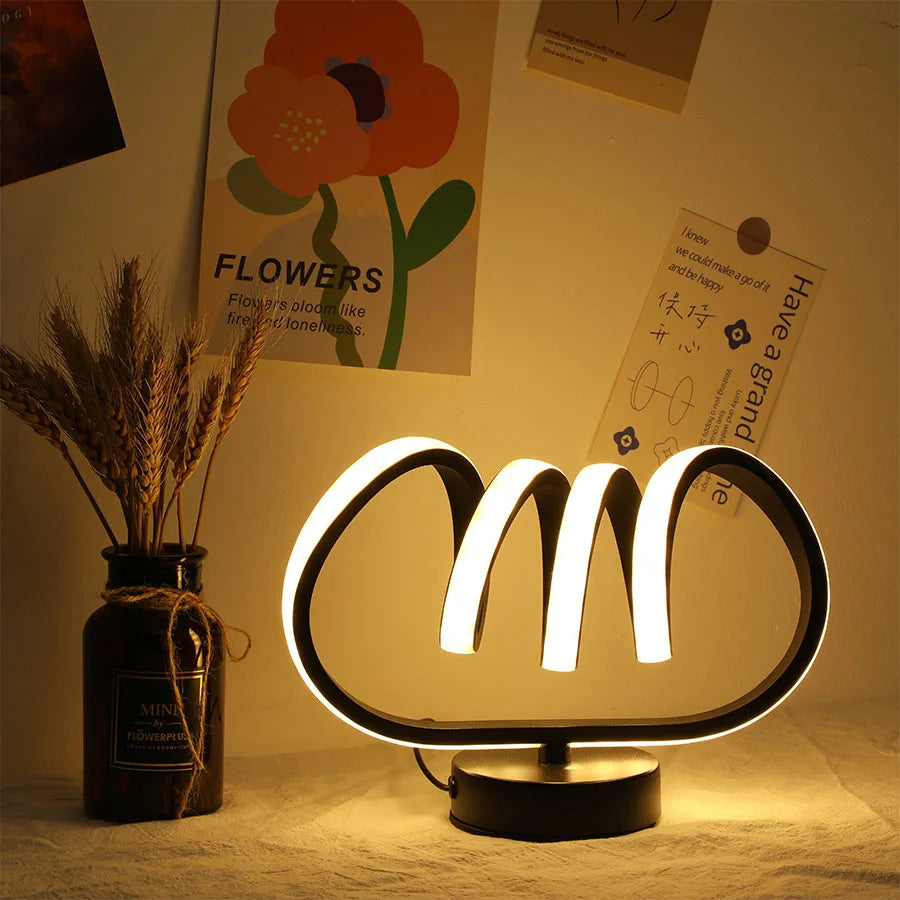TinyGlow & Co™ Spiral Tunnel Creative Table Lamp – USB Three-Color Dimming Desk Light