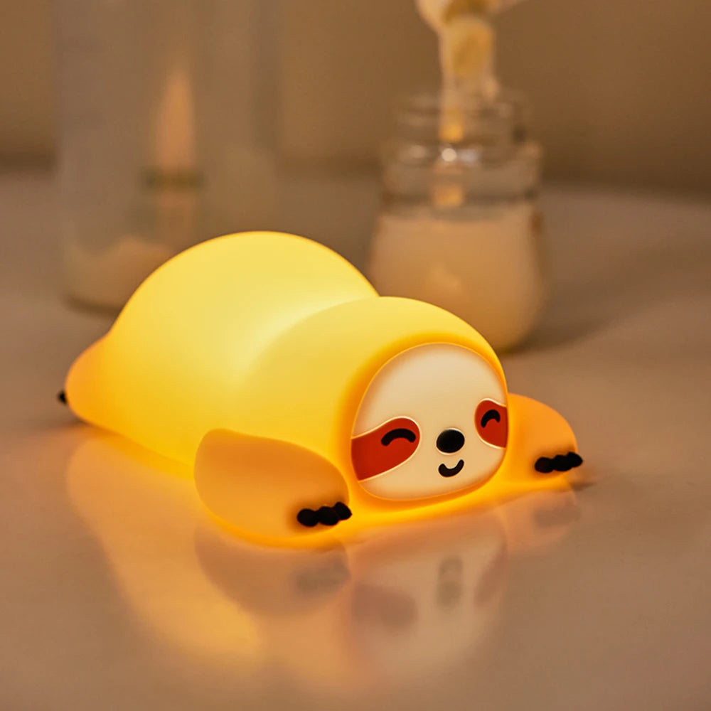 TinyGlow & Co™ Animal Silicone Night Light – Rechargeable Touch Sensor LED Lamp