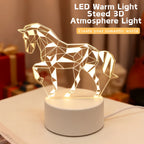 TinyGlow & Co™ 3D Horse Night Light - Creative Desktop & Bedroom Atmosphere Lamp