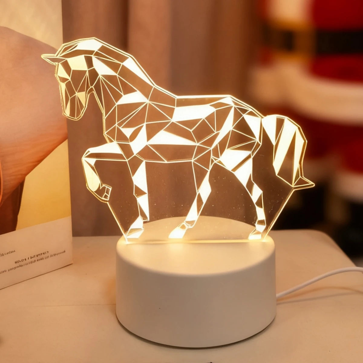 TinyGlow & Co™ 3D Horse Night Light - Creative Desktop & Bedroom Atmosphere Lamp