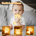 TinyGlow & Co™ Puppy Silicone LED Night Light – Touch Sensor Animal Lamp for Kids