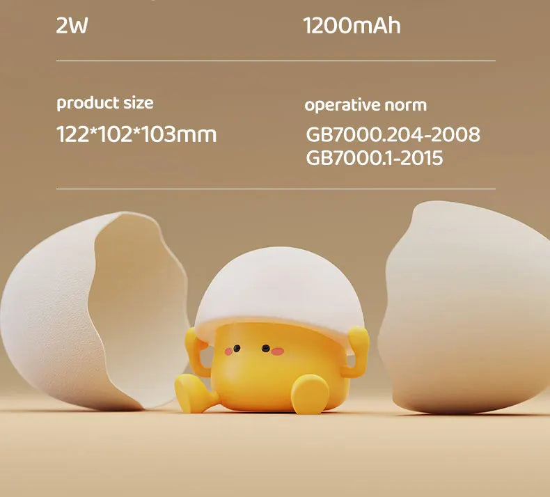 Cute Night Light Egg Yolk Lamp Mushroom Lamp Creative Desktop Decoration USB Charging Indoor Children Night Light Birthday Gift