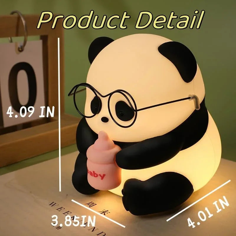 TinyGlow & Co™ Panda Silicone Night Light – Rechargeable LED Ambient Lamp