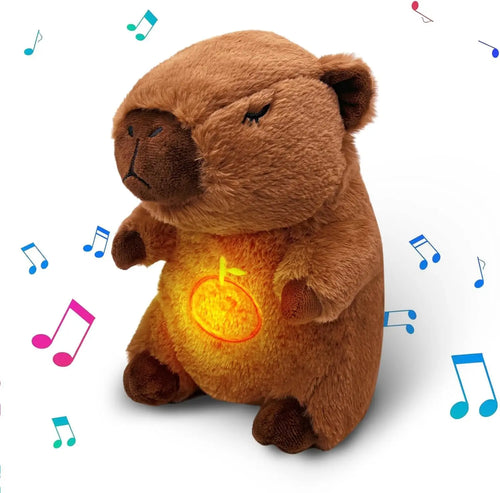 TinyGlow & Co™ Breathing Soothing Capybara & Elephant Plush Sleep Companion