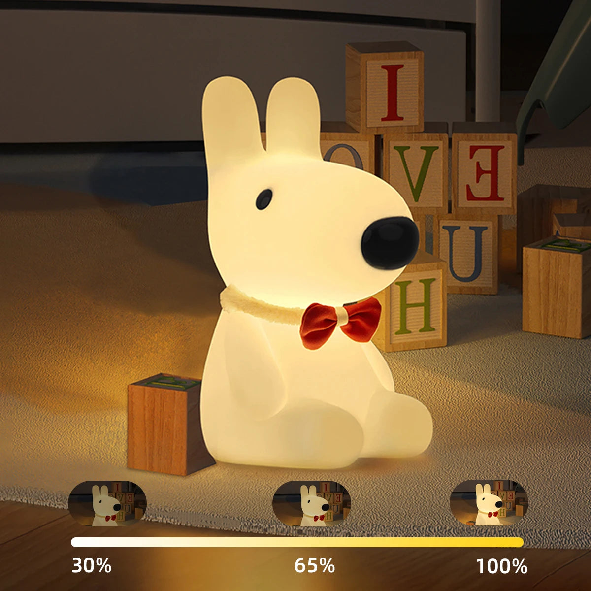 Cute Silicone Night Light Animal Night Light RGB Atmosphere Lamp Desktop Decoration Night Lamp Children's Christmas Deer Gift