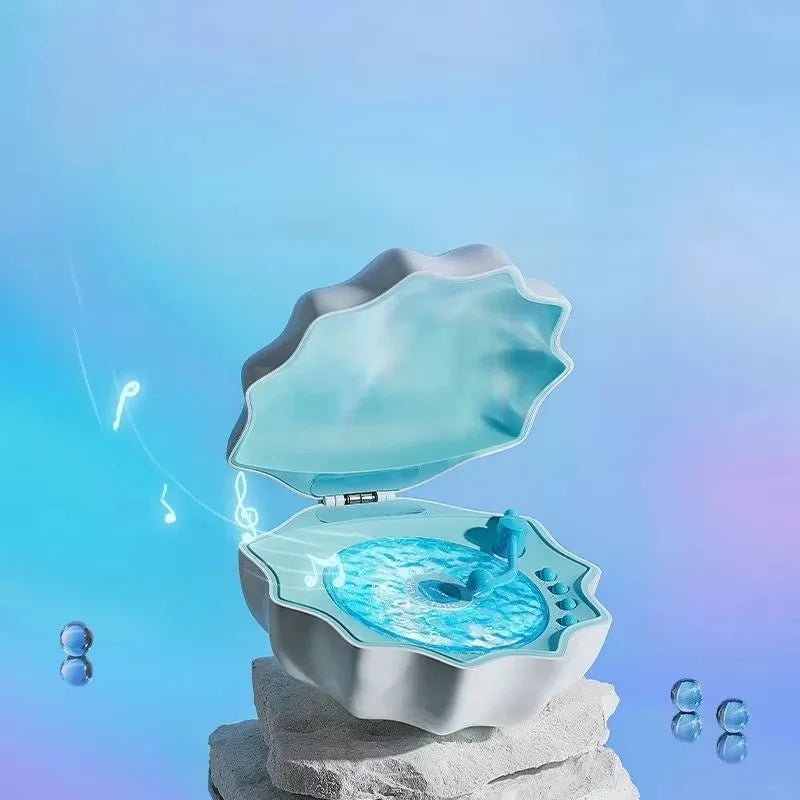 TinyGlow & Co™ Shell Lamp Bluetooth Speaker with Colorful Light Projection & White Noise