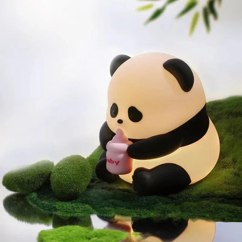 TinyGlow & Co™ Panda Silicone Night Light – Rechargeable LED Ambient Lamp