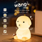 TinyGlow & Co™ Puppy Silicone LED Night Light – Touch Sensor Animal Lamp for Kids