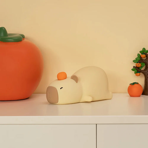 TinyGlow & Co™ Capybara Silicone Night Light – USB Rechargeable LED Cartoon Lamp